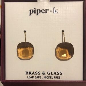 Piper K Amber Brass Earrings